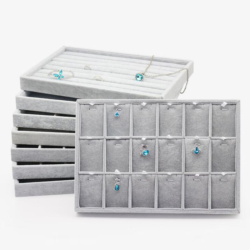 Jewelry Watches For Sale - Hot Sale Grey Velvet Jewelry Tray