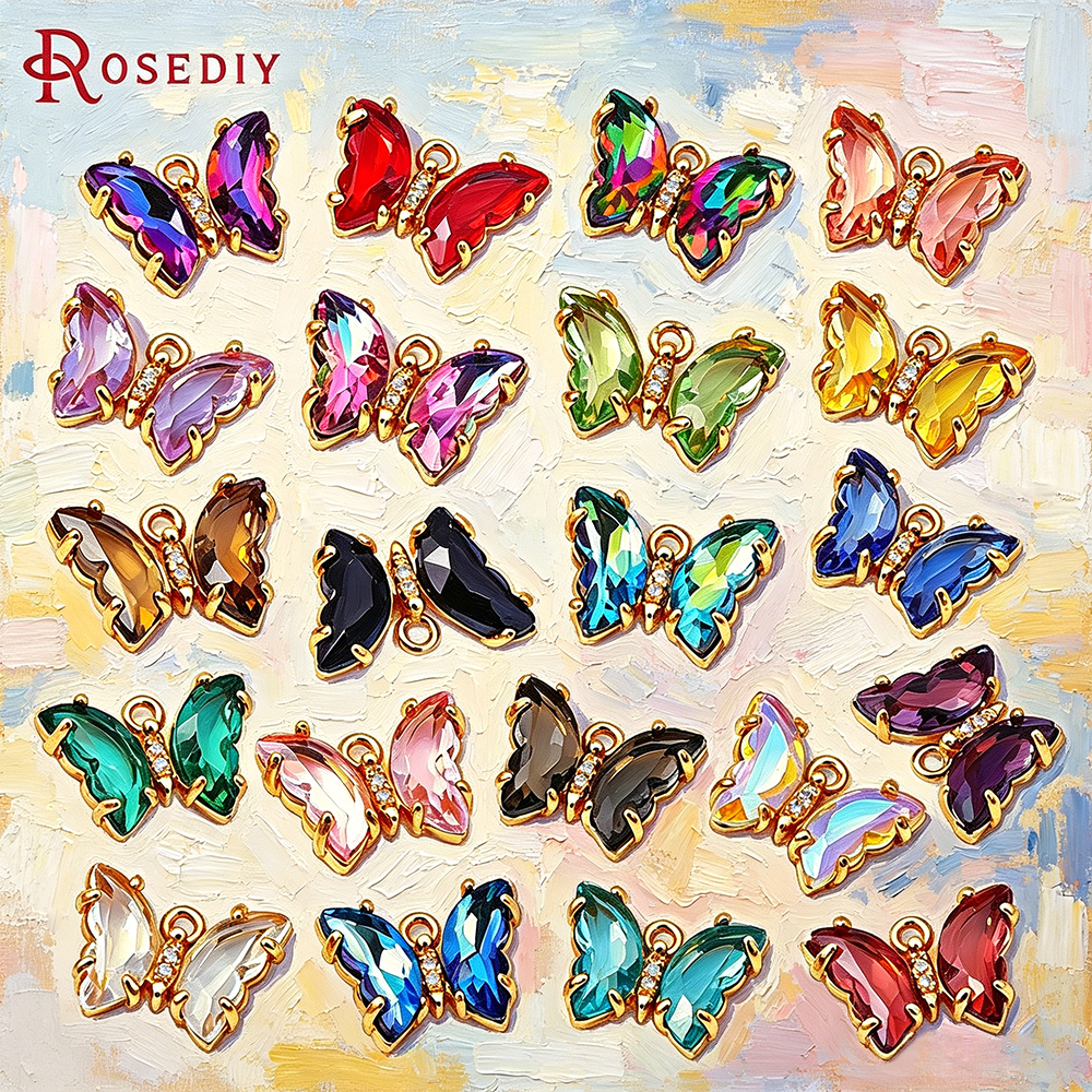 Butterfly Pendant Necklace - 10PCS 18K Gold Color Brass and