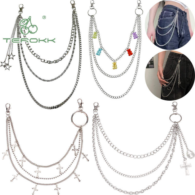 Hip Hop Chain Necklace - Star Tassel Metal Pants Waist Chain