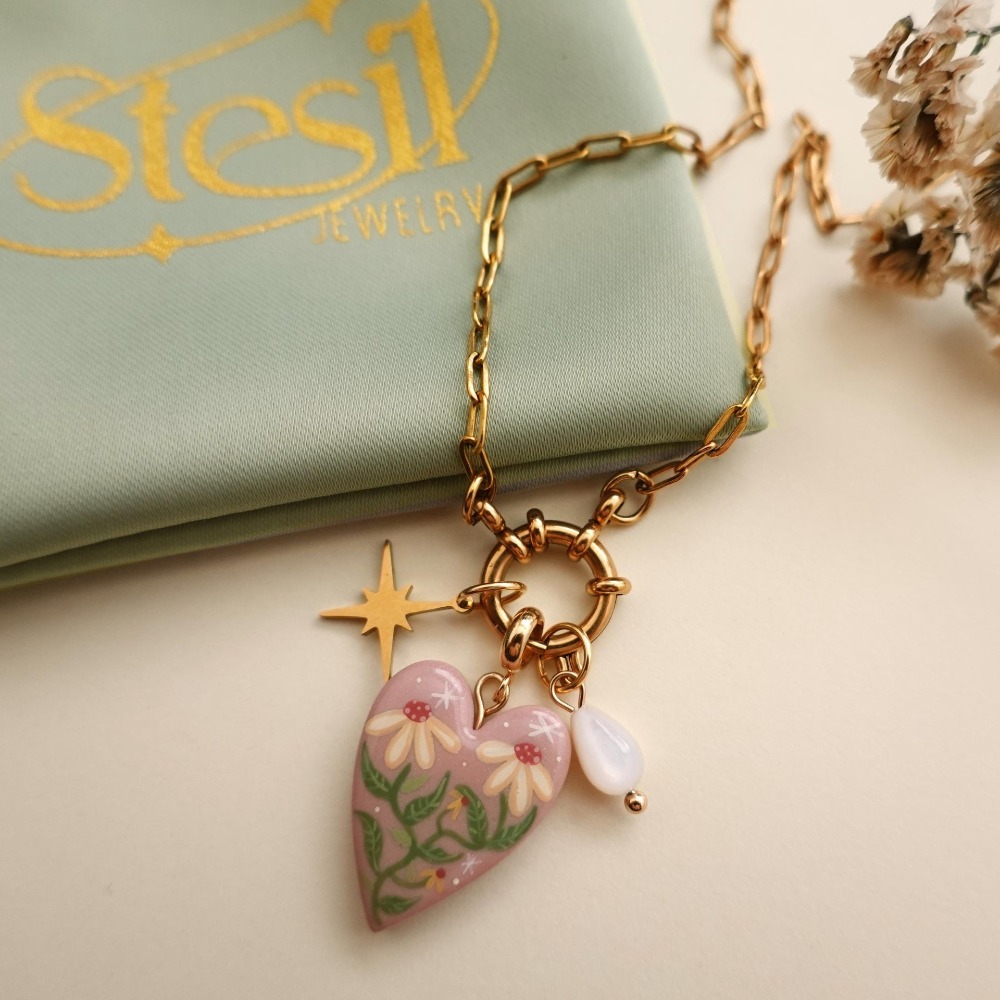 1Pc Boho Floral Heart Butterfl - Butterfly Pendant Necklace 리뷰 및 가격