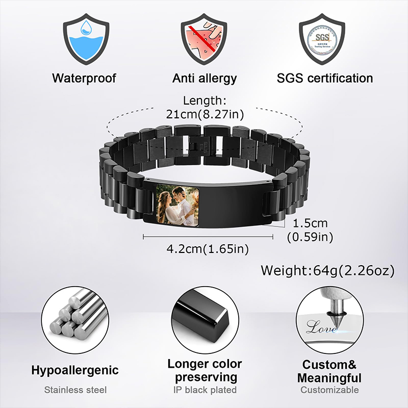 Custom Picture Text Bracelet W - Jewelry Like Watches 리뷰 및 가격