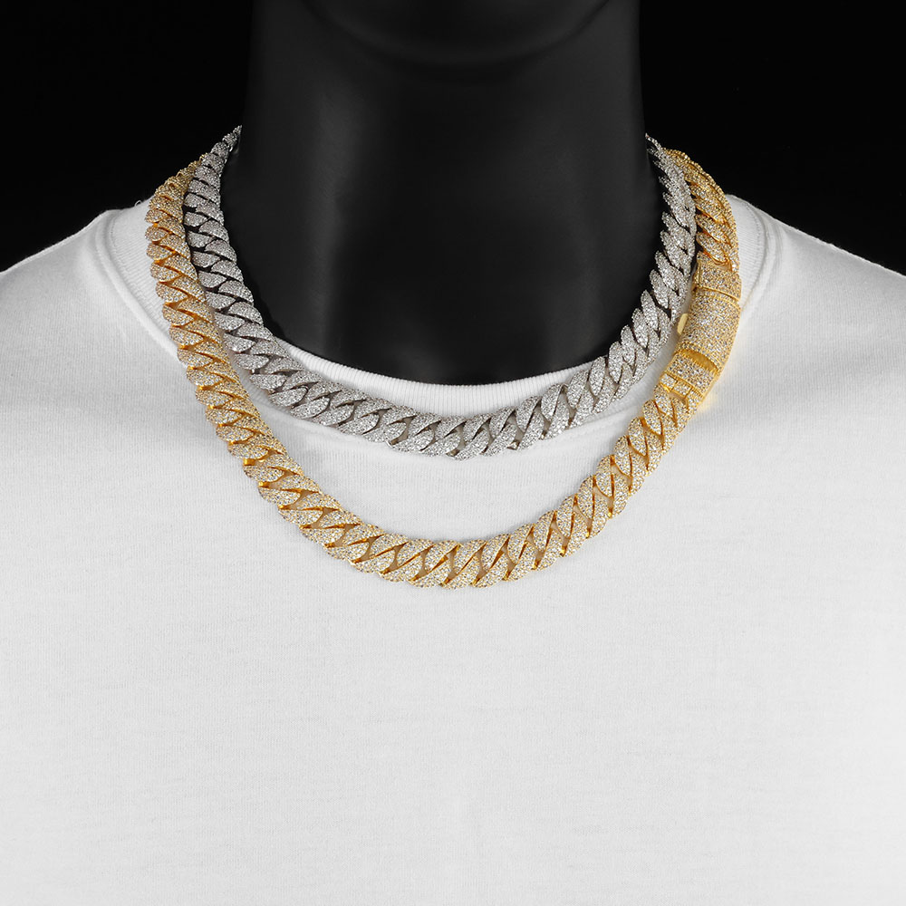 Iced out 14mm 3 Row Diamond Cu - Hip Hop Chain Necklace 리뷰 및 가격