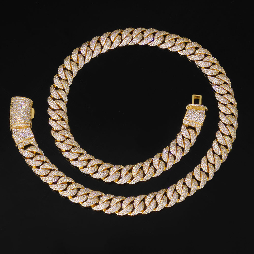 Iced out 14mm 3 Row Diamond Cu - Hip Hop Chain Necklace 리뷰 및 가격