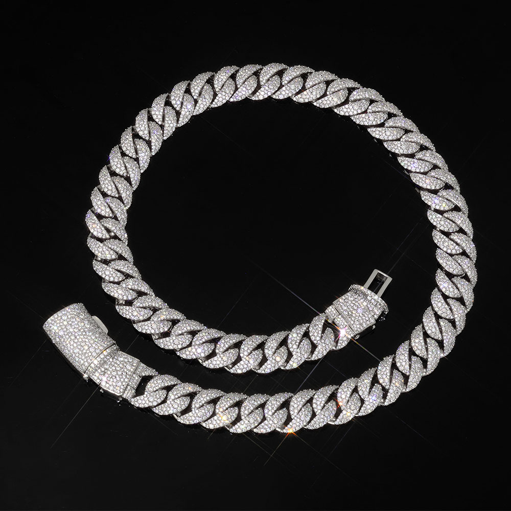 Iced out 14mm 3 Row Diamond Cu - Hip Hop Chain Necklace 리뷰 및 가격