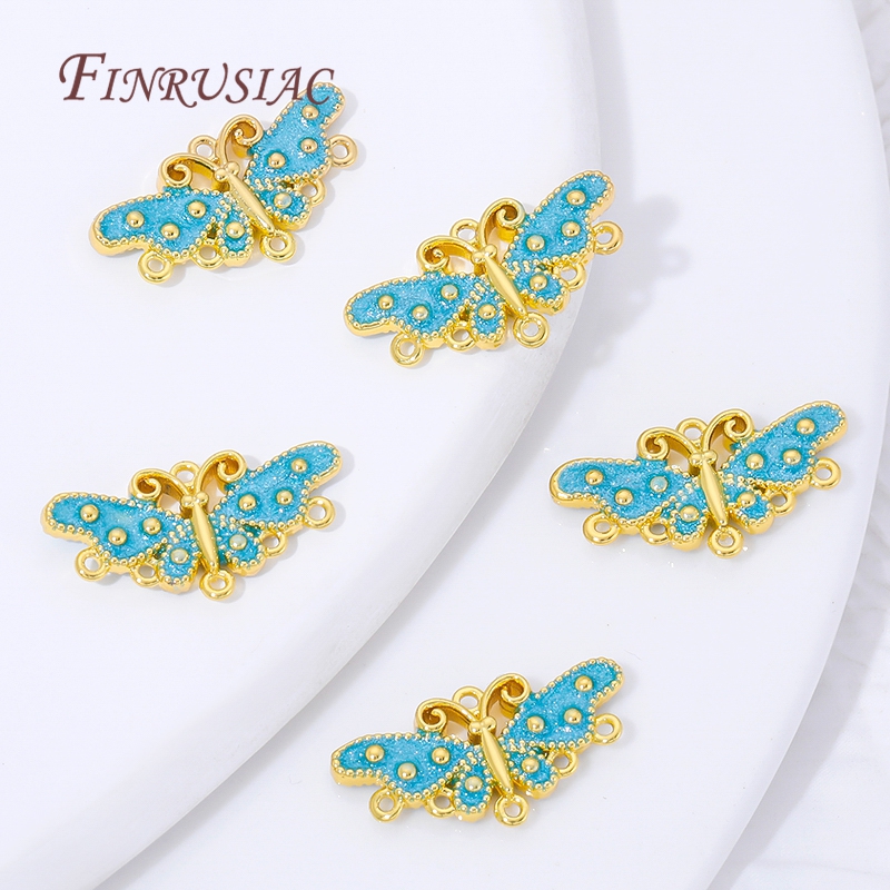 18K Gold Plated Blue Enamel Bu - Butterfly Pendant Necklace 리뷰 및 가격