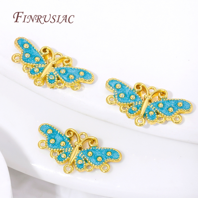 18K Gold Plated Blue Enamel Bu - Butterfly Pendant Necklace 리뷰 및 가격