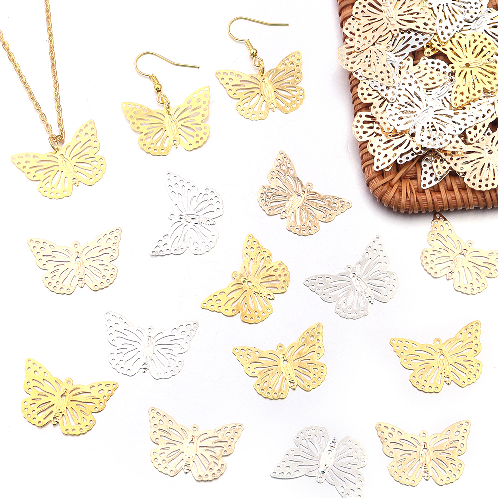 50Pcs/lot Butterfly Filigree W - Butterfly Pendant Necklace 리뷰 및 가격