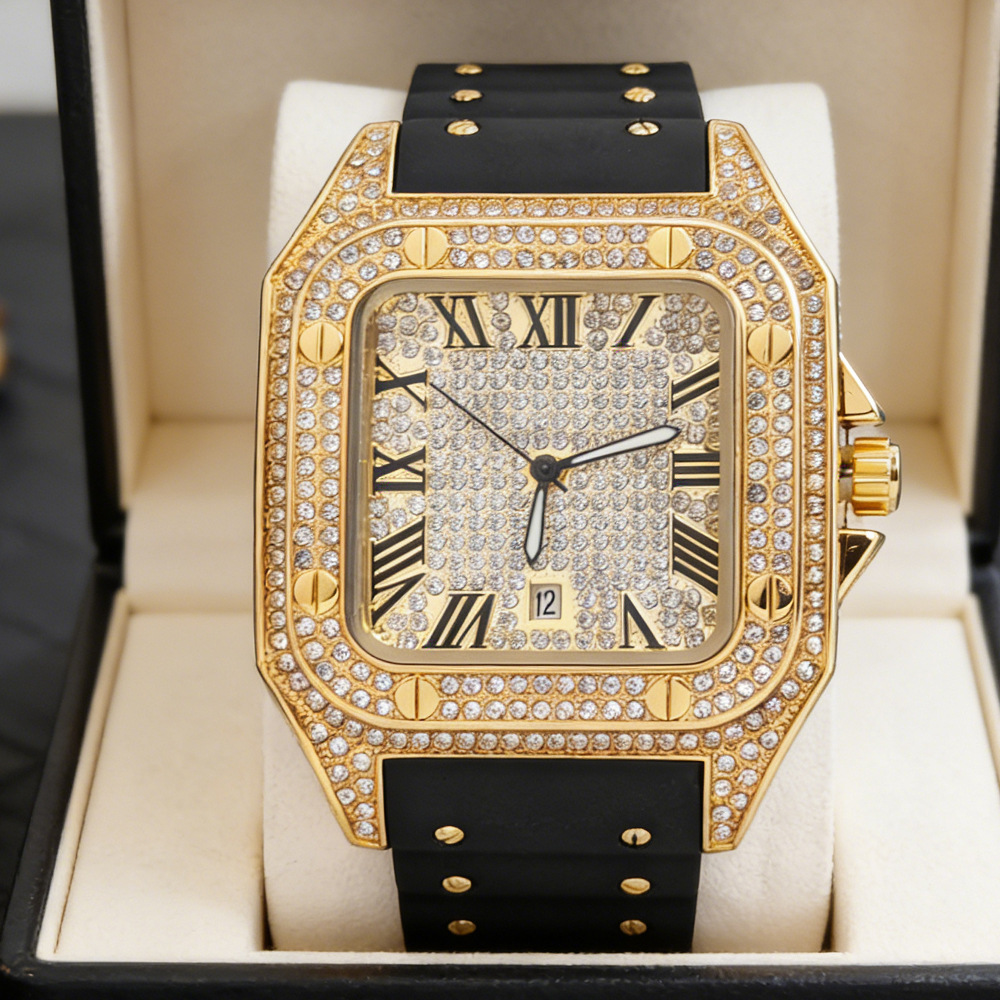 Hip Hop Iced Out Bling Square  - Jewelry Type Watches 리뷰 및 가격