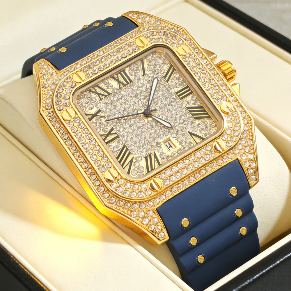 Hip Hop Iced Out Bling Square  - Jewelry Type Watches 리뷰 및 가격