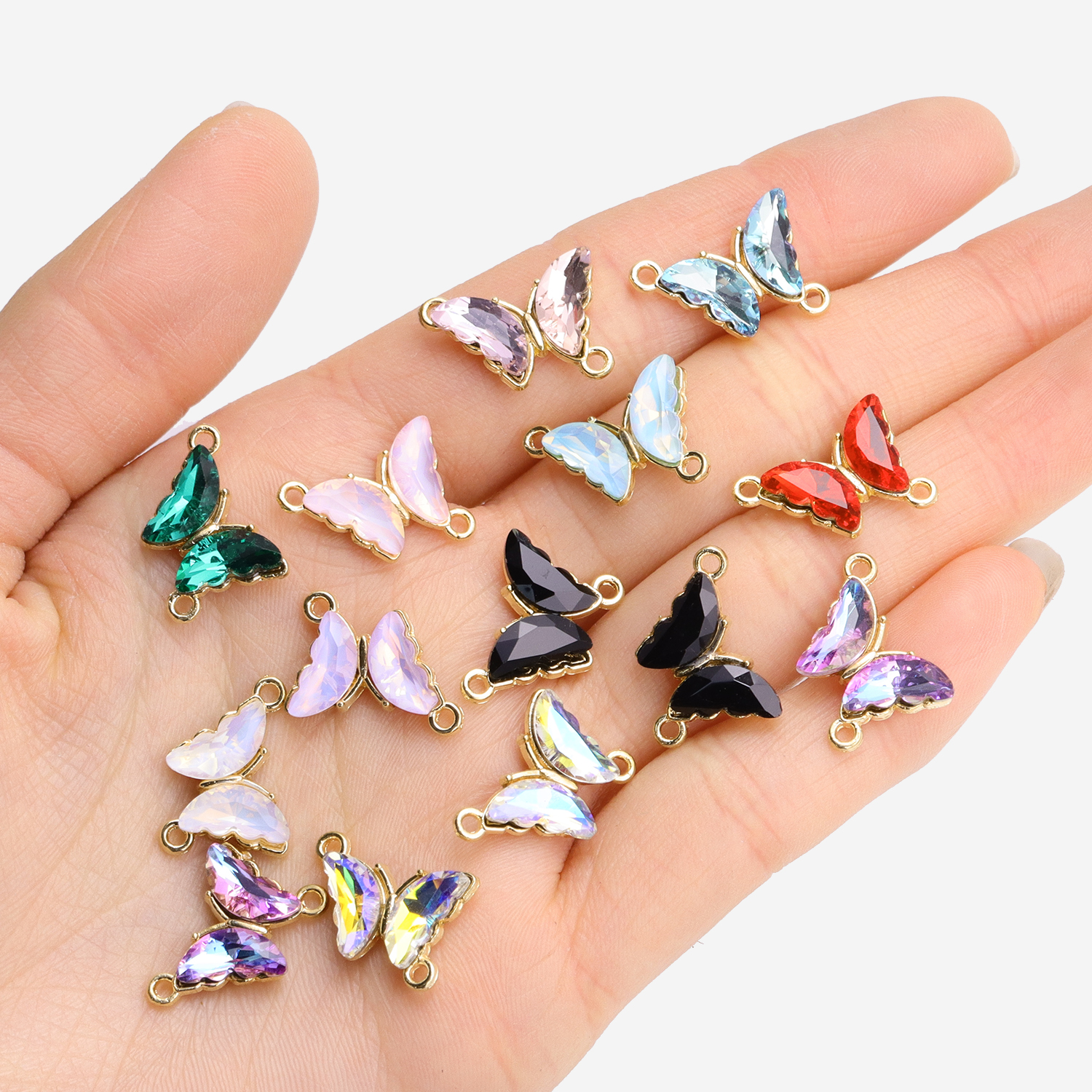 10Pcs Crystal Glass Butterfly  - Butterfly Pendant Necklace 리뷰 및 가격
