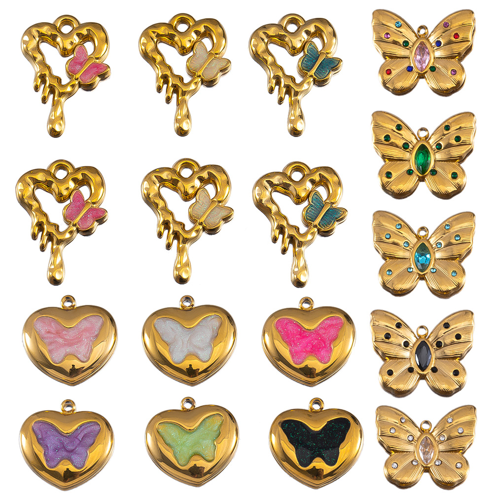 2pcs Enamel Butterfly Lava Lov - Butterfly Pendant Necklace 리뷰 및 가격