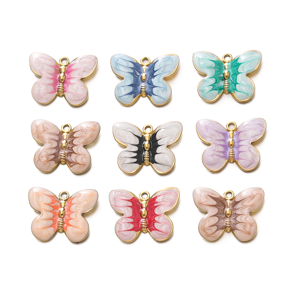 2pcs/lot Colorful Enamel Butte - Butterfly Pendant Necklace 리뷰 및 가격