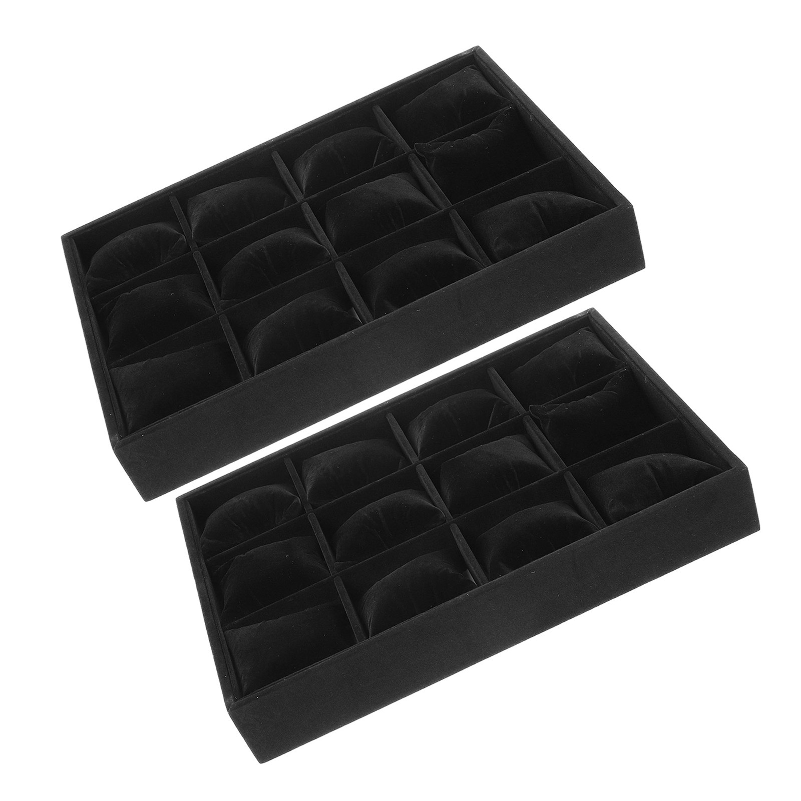 2Pcs 12-Slot Black Grid Jewelr - Jewelry Watches & Accessories 리뷰 및 가격