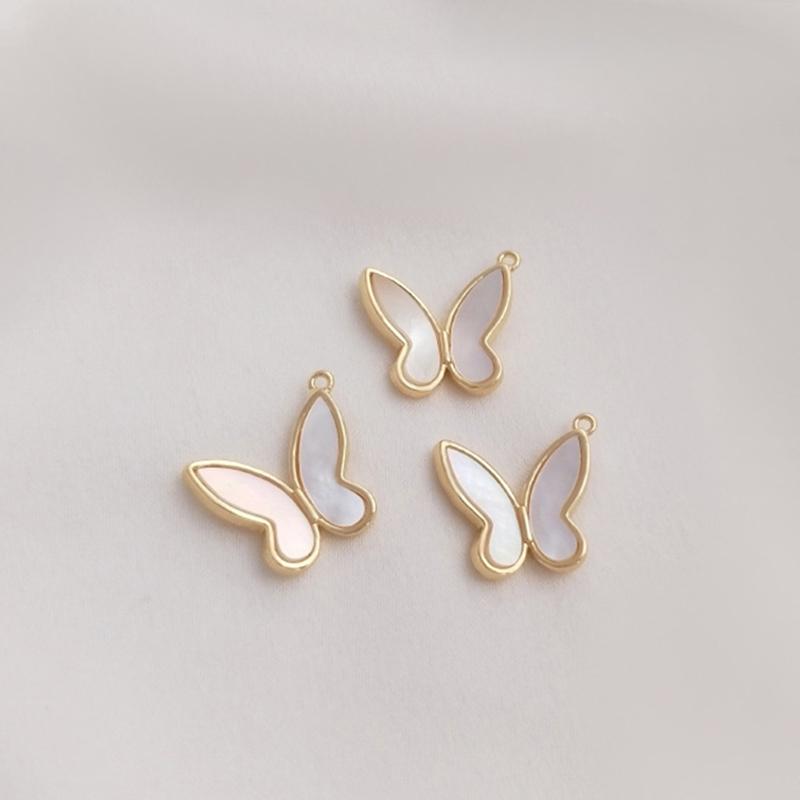 14K Gold Color Inlaid Natural  - Butterfly Pendant Necklace 리뷰 및 가격