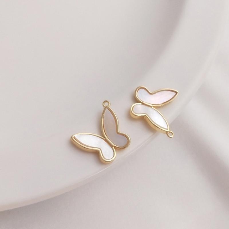 14K Gold Color Inlaid Natural  - Butterfly Pendant Necklace 리뷰 및 가격