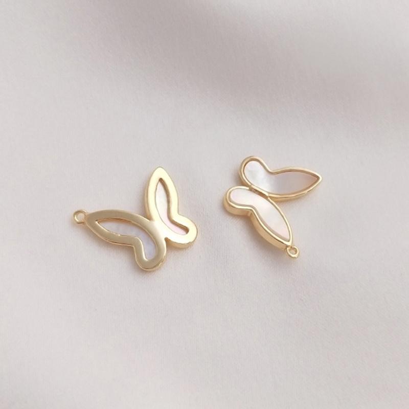 14K Gold Color Inlaid Natural  - Butterfly Pendant Necklace 리뷰 및 가격