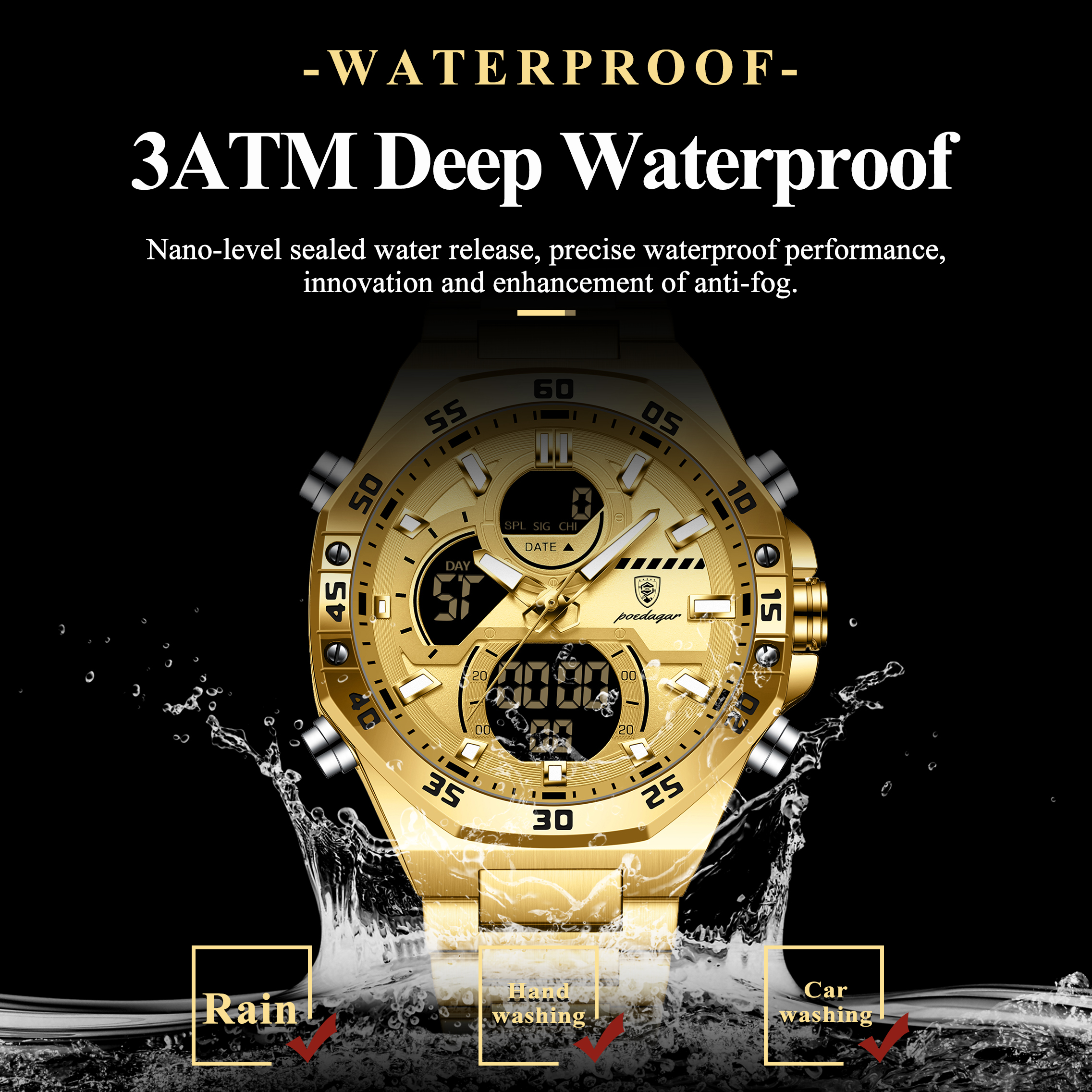 POEDAGAR Sport Men Watch LED W - Jewelry Watch 리뷰 및 가격