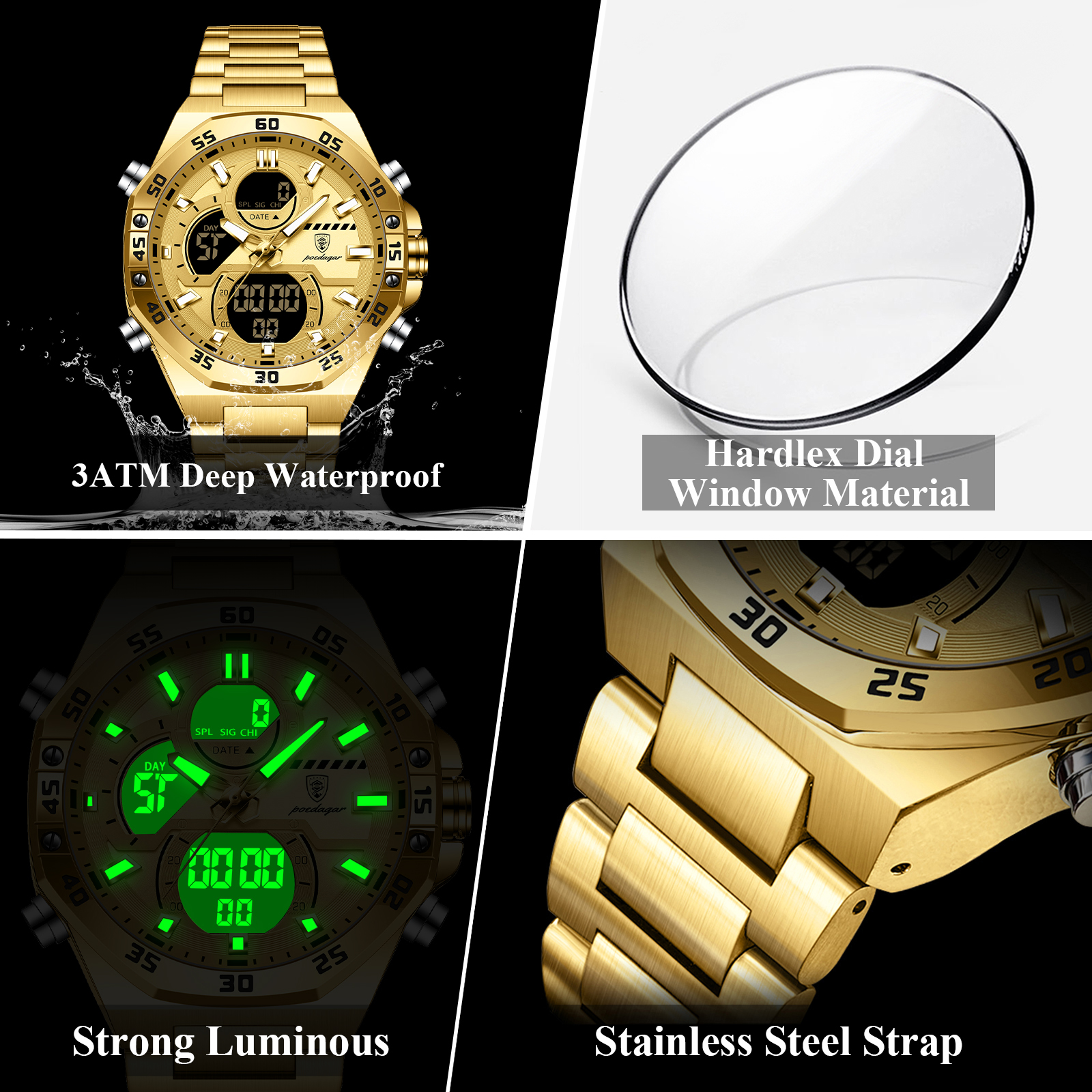 POEDAGAR Sport Men Watch LED W - Jewelry Watch 리뷰 및 가격