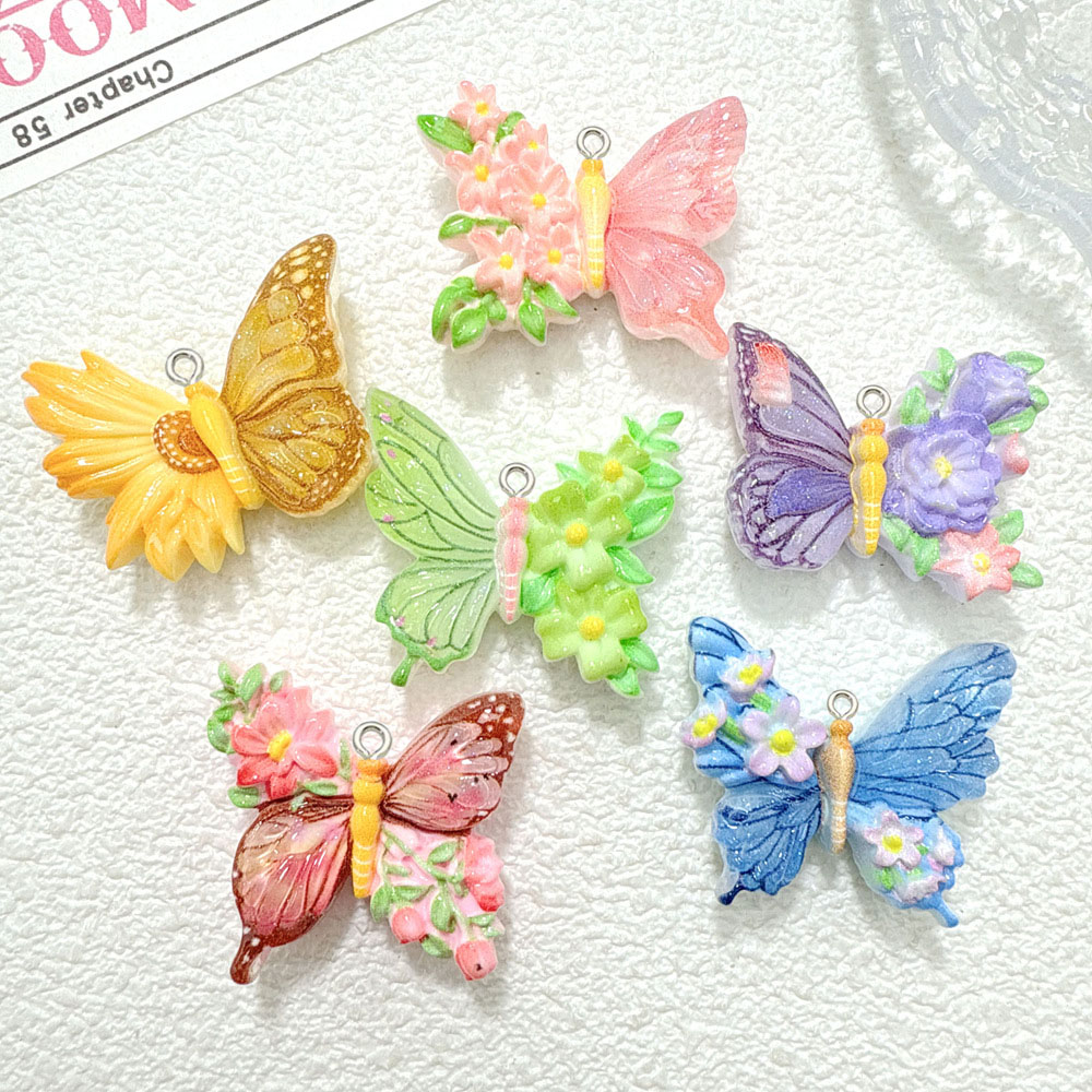 10pcs New Flower butterfly res - Butterfly Pendant Necklace 리뷰 및 가격