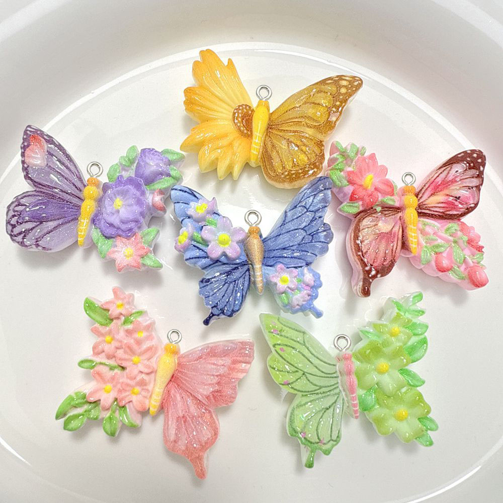 10pcs New Flower butterfly res - Butterfly Pendant Necklace 리뷰 및 가격