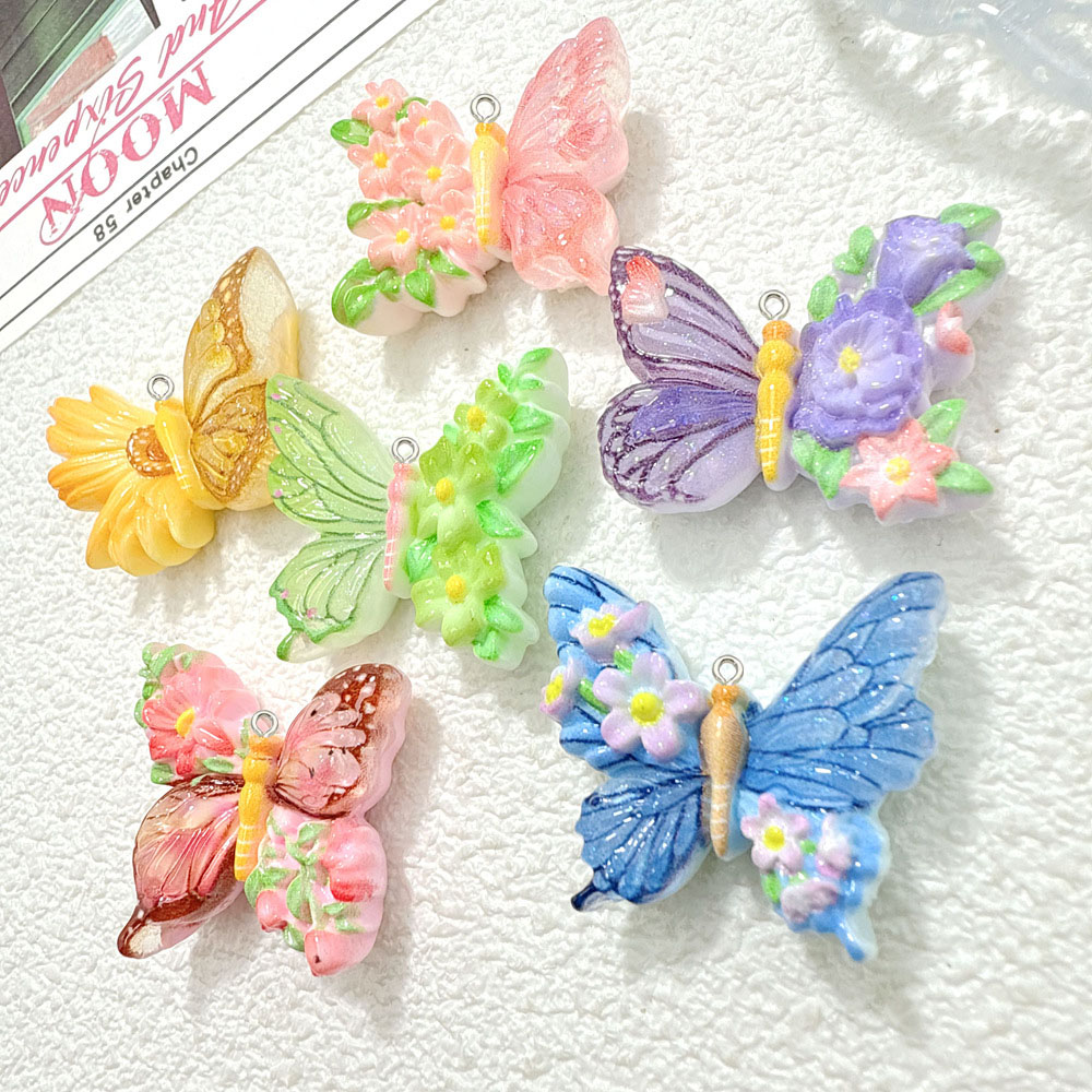 10pcs New Flower butterfly res - Butterfly Pendant Necklace 리뷰 및 가격