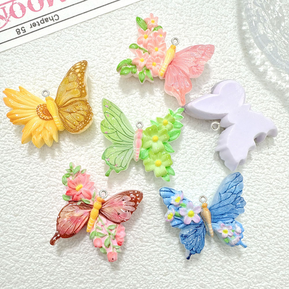 10pcs New Flower butterfly res - Butterfly Pendant Necklace 리뷰 및 가격