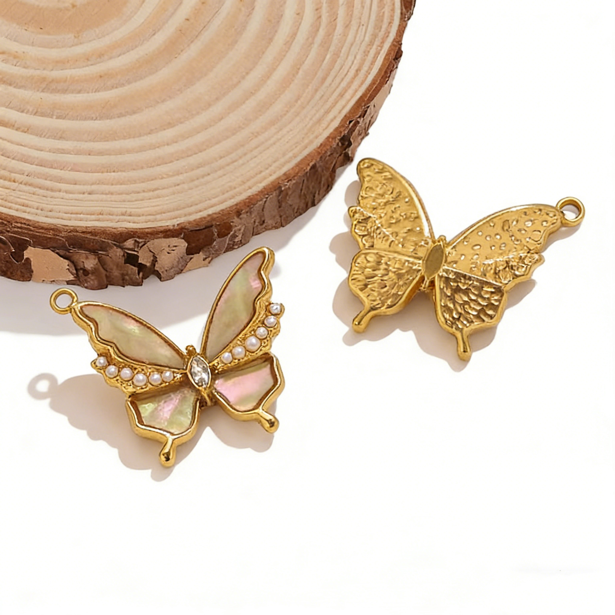 2PCS Butterfly Charms Enamel S - Butterfly Pendant Necklace 리뷰 및 가격