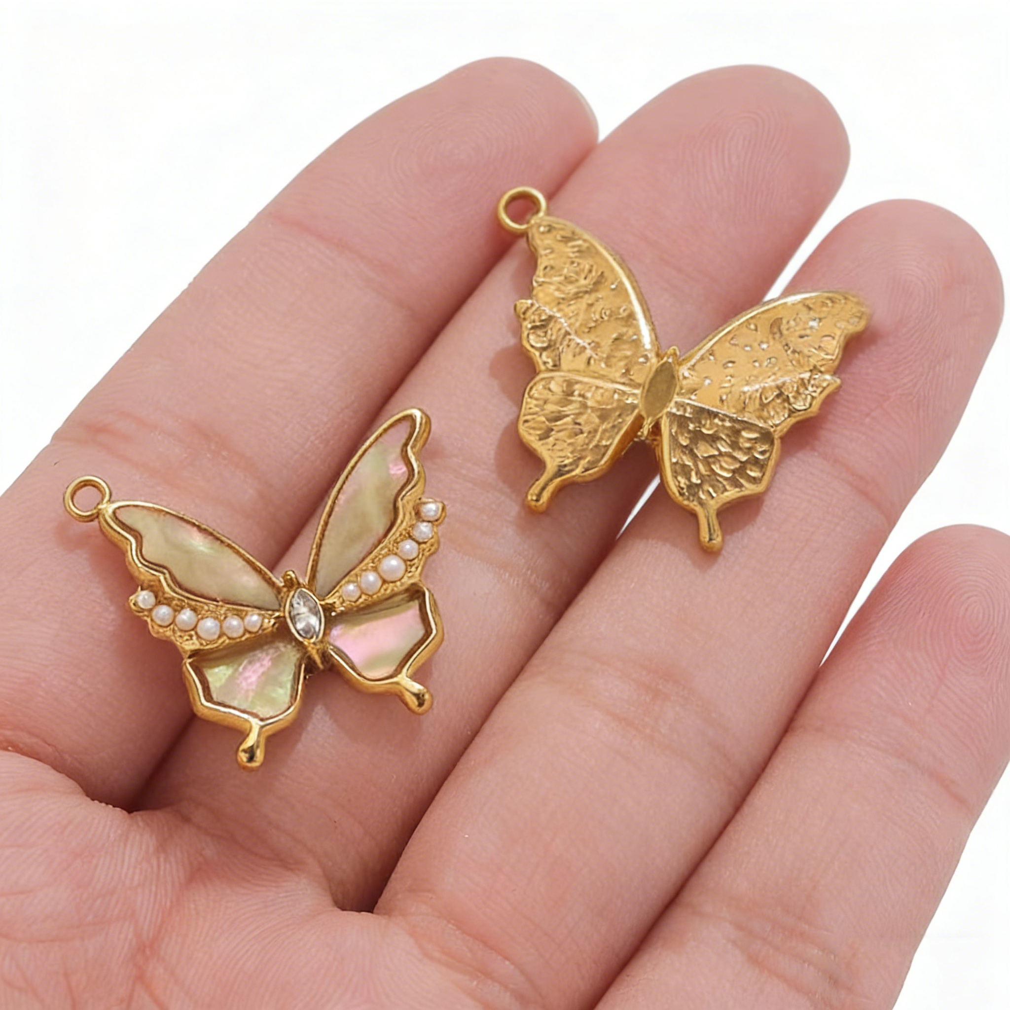 2PCS Butterfly Charms Enamel S - Butterfly Pendant Necklace 리뷰 및 가격