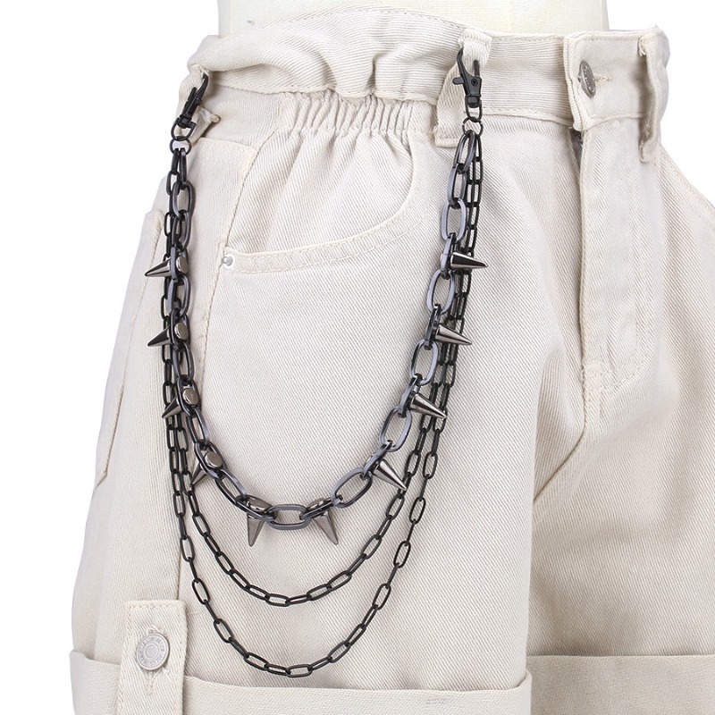 Hip Hop Punk Rock Metal Pants  - Hip Hop Chain Necklace 리뷰 및 가격