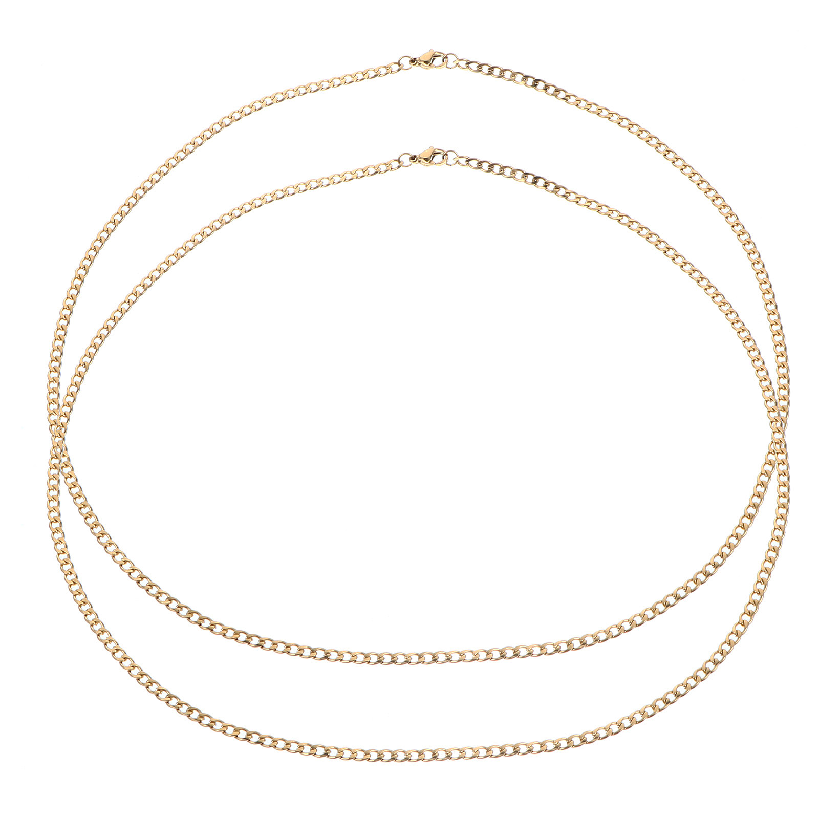 2Pcs Stainless Steel Chains Hi - Hip Hop Chain Necklace 리뷰 및 가격