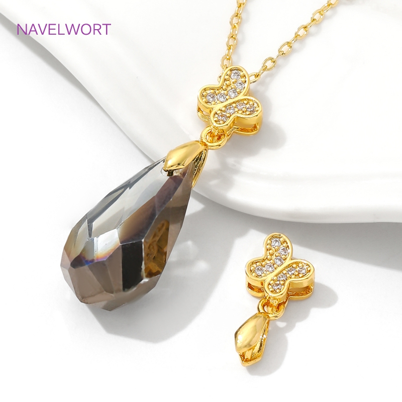 Brass Pinch Bails 18K Gold Pla - Butterfly Pendant Necklace 리뷰 및 가격