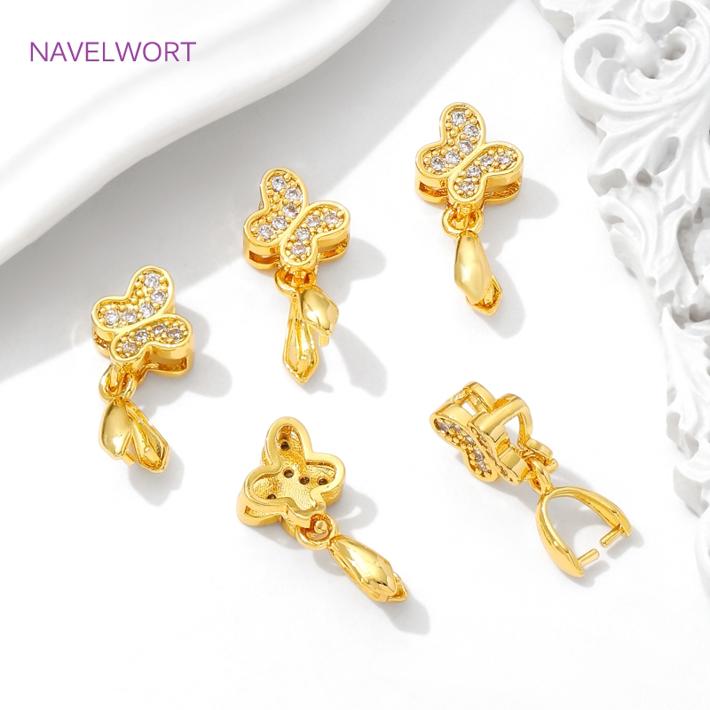Brass Pinch Bails 18K Gold Pla - Butterfly Pendant Necklace 리뷰 및 가격